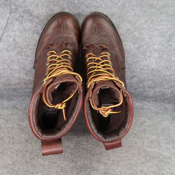 Tony Lama Shoes Mens 10 Boots Work Timber Lace Up Leather Waterproof Utility Mid - Picture 8 of 16